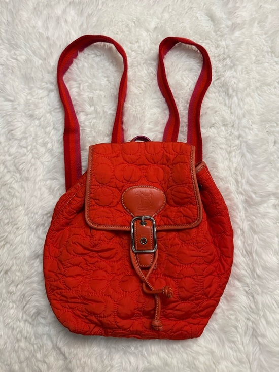 Coach Limited Edition Y2K Quilted Mini Backpack in Coral Red Orange Color main image 13